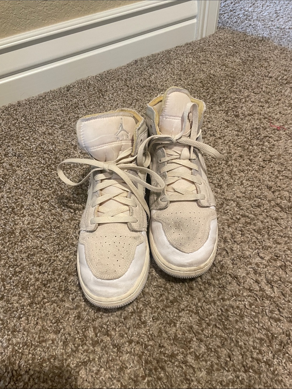 Nike Kids White Air Jordan’s High-Top Sneakers